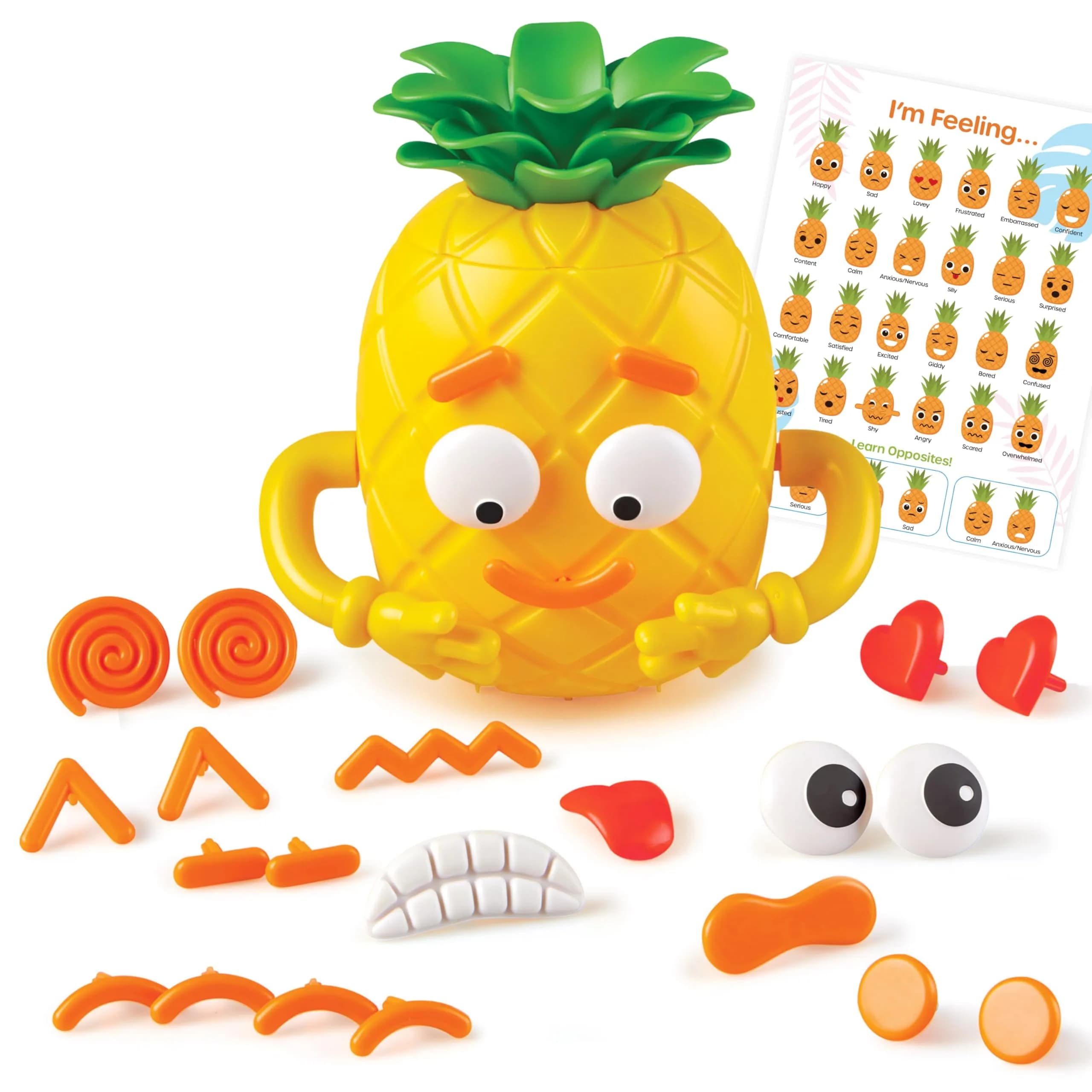 Learning Resources Big Feelings Pineapple Deluxe Set with 40 Face Pieces & Poster | Ages 3+ — Emotional Toy