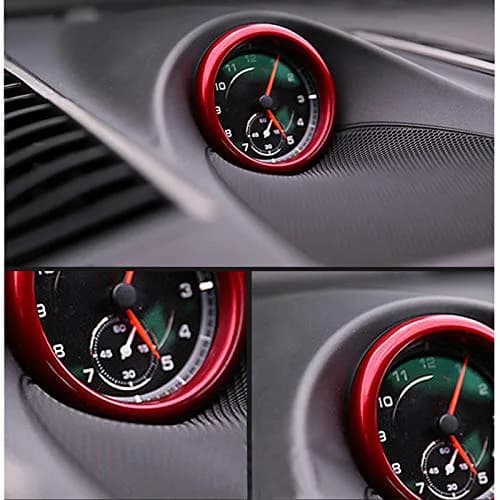 Asrnten Aluminum Ring Emblem Sticker for Porsche 911 718 Cayenne Macan Panamera, Red | Stylish Car Interior Accessory thumbnail 3