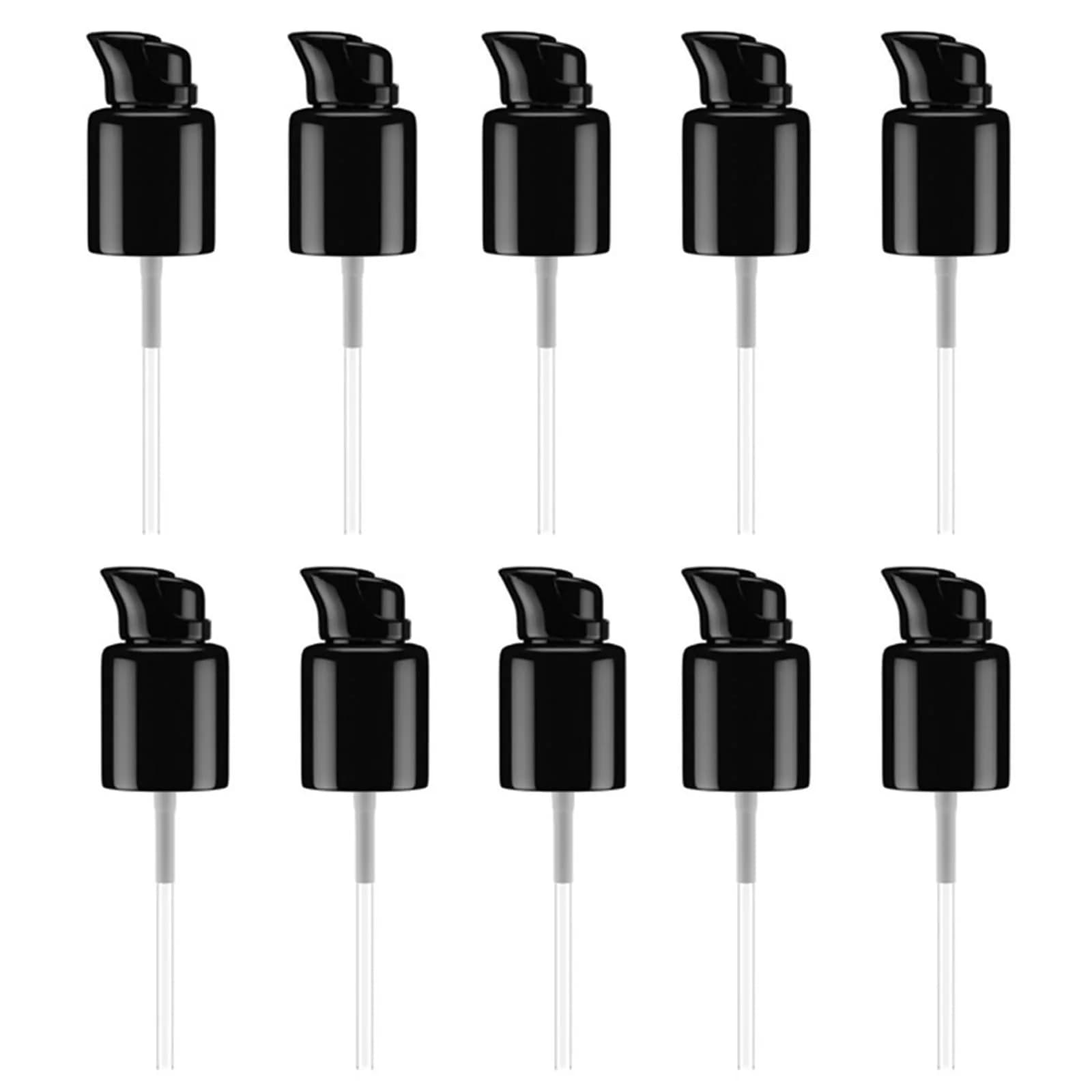 XUMIN Black Plastic Replacement Pump Top Head with Rotate Lock for 20mm PET Bottles (10-Pack) - main product image