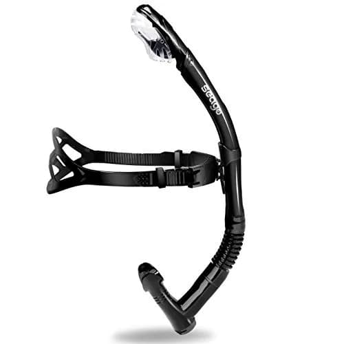 Seago Dry Top Swim Training Snorkel - Black | Front Mount for Lap Swimming & Open Water thumbnail 1