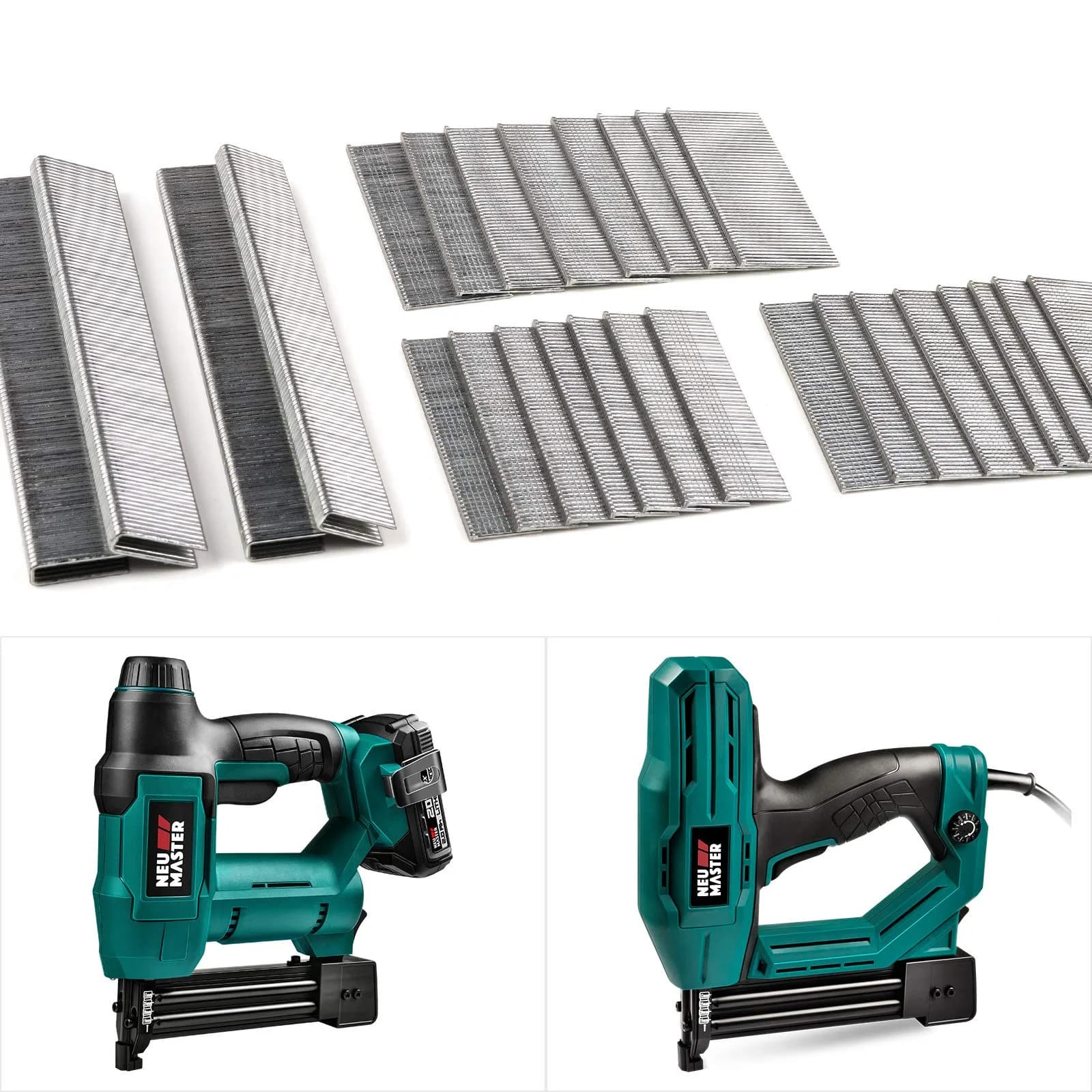 NEU MASTER Heavy Duty 1/4" Narrow Crown Staples and 18GA Brad Nails Combo Kit | 1600-Count - main product image