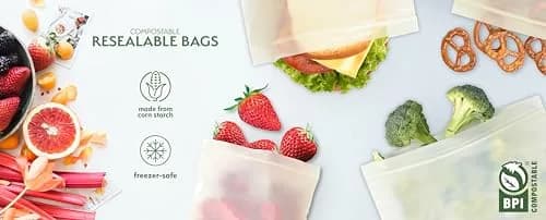 Earth's Natural Alternative Compostable Food Storage Bags Sandwich Size 150 Pack | Plant-Based & BPI Certified thumbnail 7