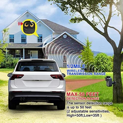 HTZSAFE Long Range Driveway Alarm System with 1 Receiver & 4 Motion Sensors | 1/2 Mile Wireless Transmission thumbnail 4