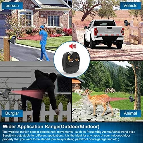 HTZSAFE Long Range Driveway Alarm System with 1 Receiver & 4 Motion Sensors | 1/2 Mile Wireless Transmission thumbnail 2