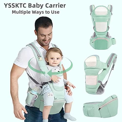 YSSKTC Ergonomic Baby Carrier with Hip Seat & Breathable Mesh | Newborn to Toddler 1-20 kg (2.2-44 lbs) thumbnail 7