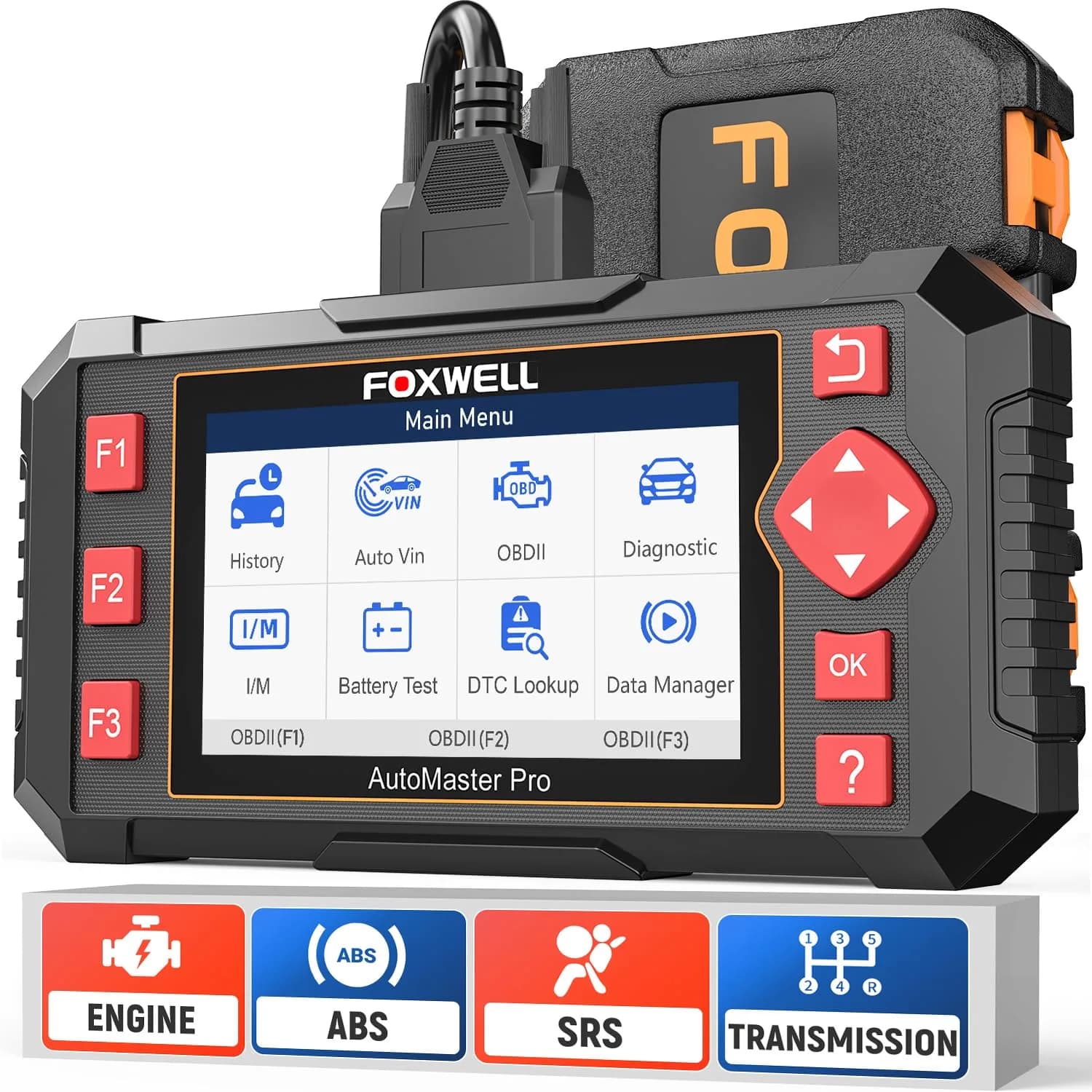 FOXWELL NT604 Elite OBD2 Scanner ABS SRS Transmission | Reads Codes for Engine, Airbag, Transmission, ABS Systems