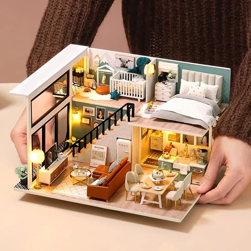 Flever DIY Dollhouse Miniature Kit Creative Room with Loft Apartment Scene, 24cm (9.6in) | For Ages 14+ thumbnail 5