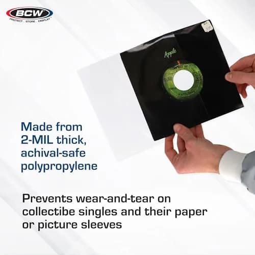 BCW 45 RPM Vinyl Record Sleeves, 2 Mil Polypropylene, Clear, 200 Count | Protects 7-Inch Records in Original Jackets thumbnail 4