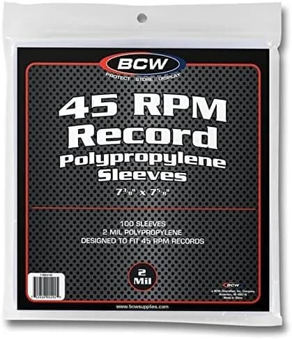 BCW 45 RPM Vinyl Record Sleeves, 2 Mil Polypropylene, Clear, 200 Count | Protects 7-Inch Records in Original Jackets thumbnail 7