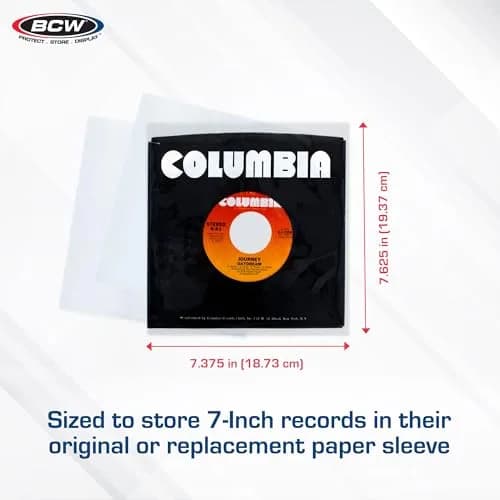 BCW 45 RPM Vinyl Record Sleeves, 2 Mil Polypropylene, Clear, 200 Count | Protects 7-Inch Records in Original Jackets thumbnail 3