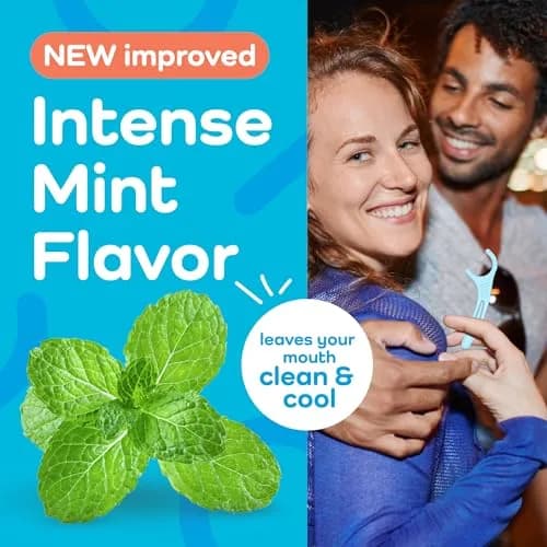 Plackers Twin Line Floss Picks, Intense Mint, 300 Count | Double Floss Surface, PTFE-Free, FlipPick & QuickFix Grip for Fresh Breath thumbnail 4
