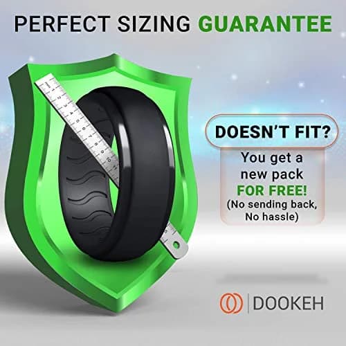 Dookeh Breathable Mens Silicone Wedding Ring, Rubber Band for Men, Black Blue Camo, 7 Size | Active Lifestyle Comfort thumbnail 5