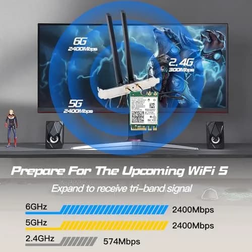 REKONG AX210 WiFi 6E M.2 Desktop Card 5400Mbps 6GHz | High-Speed Wireless Adapter thumbnail 3
