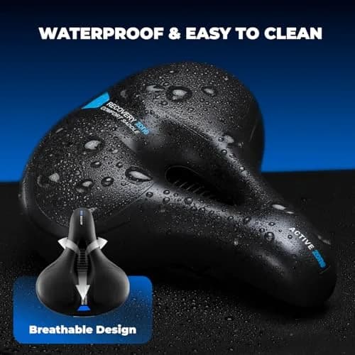 ROCKBROS Women's Bike Saddle Ergonomic Wide Seat Waterproof Cushion | Comfortable, Waterproof & Reflective for Long Rides thumbnail 5