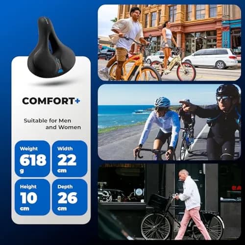 ROCKBROS Bike Seat Cushion Wide Waterproof Soft Foam for Men Women | Dual Shock Absorbing Comfort thumbnail 8