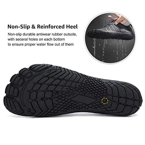Racqua Water Shoes Quick Dry Barefoot Shoes for Men Women Black 15W/14M | Ultra-Grip, Lightweight, Water-Flowing Design thumbnail 5