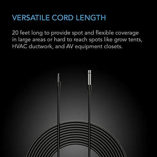 AC Infinity Controller Sensor Probe 6.09 m (20 ft) | Swiss-Made Thermalloy Climate Detector thumbnail 3