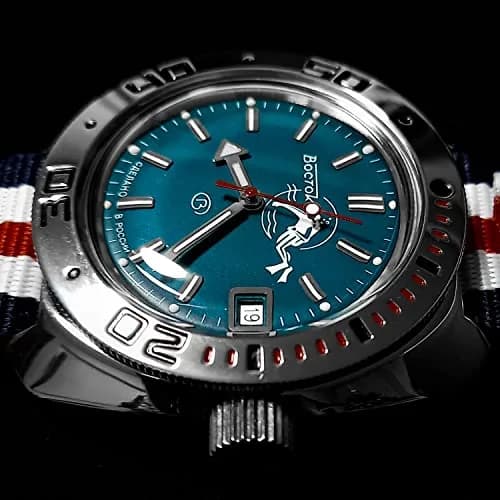 VOSTOK Amphibia 710059 Scuba Dude Automatic Watch 40mm (1.57 in) with Black Nylon Strap thumbnail 6