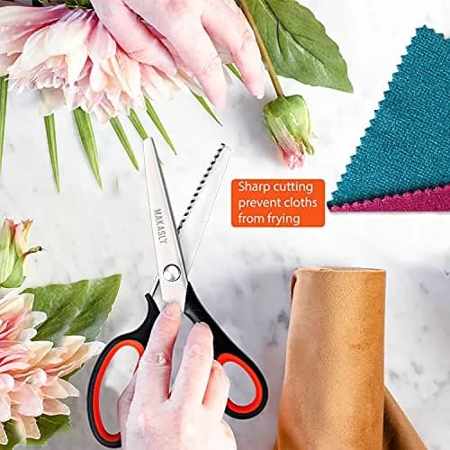 Makasla Pinking Shears - Fabric Craft Scissors with Zigzag Blade, 8.86 in | Precise, ergonomic, professional sewing shear for fabric, leather, paper thumbnail 6