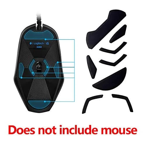 HUYUN Mouse Skates Pads Compatible for Logitech G302 & G303 | Smooth PTFE & Rubber Glide (0.6mm) | Gaming Performance thumbnail 4