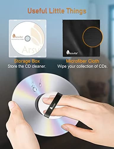 Arsvita Laser Lens Cleaner Disc Cleaning Set for CD/VCD/DVD Player, Safe and Effective, ARCD-04 | 1 Cleaner Disc, 1 Cloth, 1 Brush, 2 Fluids thumbnail 6
