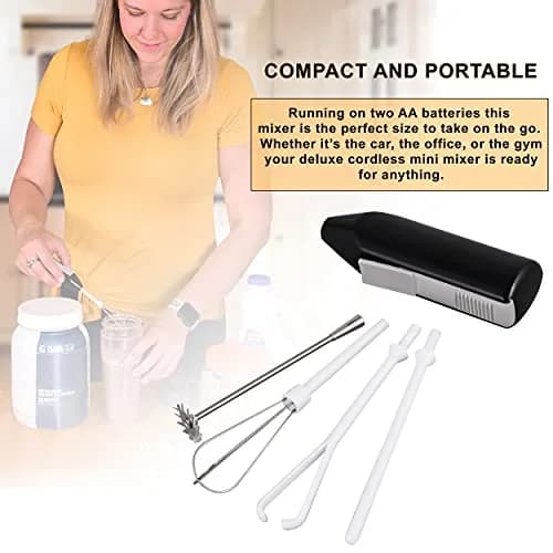 Norpro 2273C Mini Mixer Black 10cm (4in) | Portable Cordless Handheld Blender for Travel & Small Batches thumbnail 6