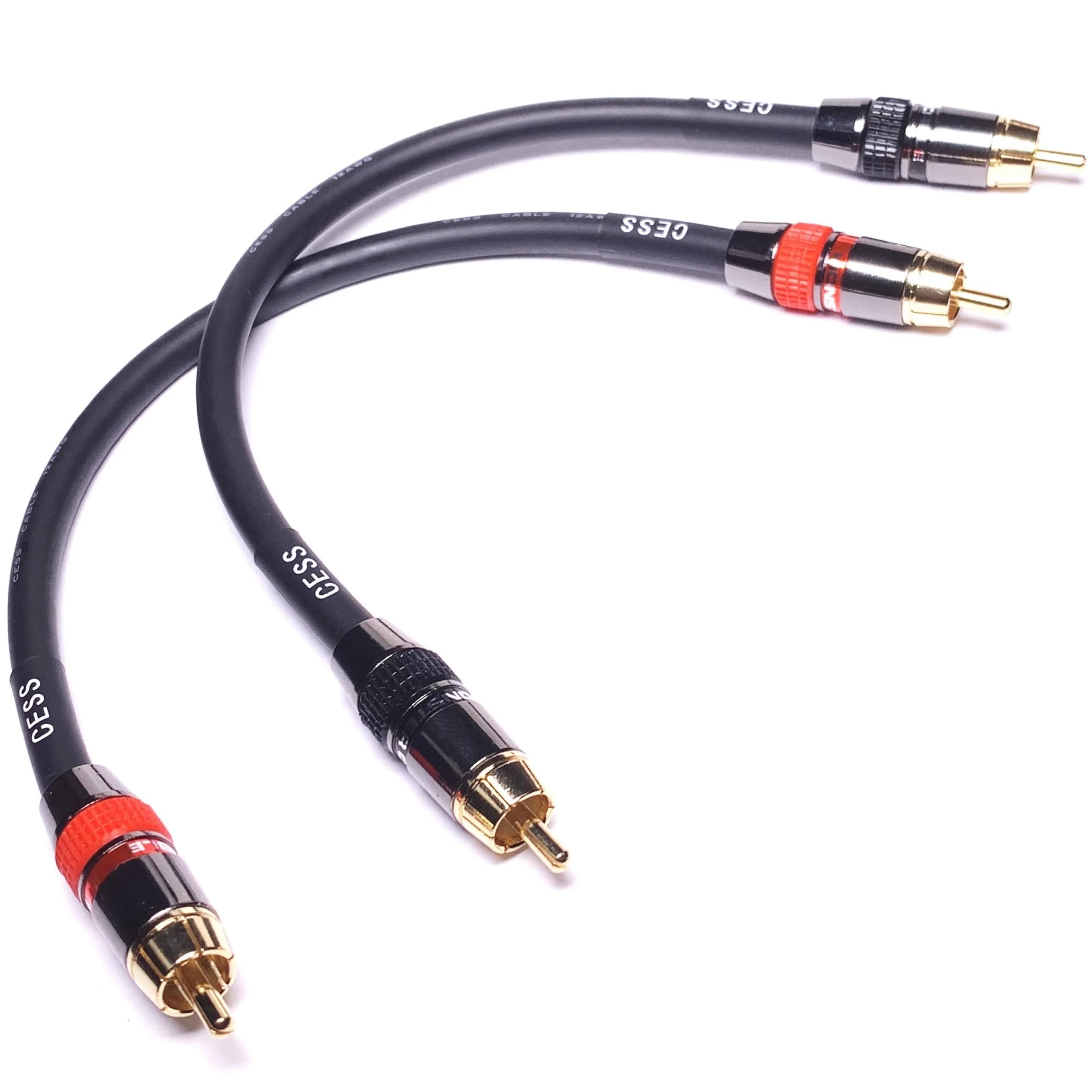 CNCESS Low Noise 12 Gauge Premium RCA Audio Cable 0.3m (1 Foot) | Shielded for EMI/RFI Protection — 8 in