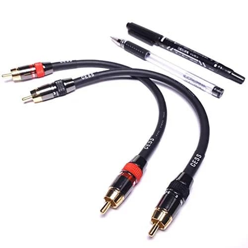 CNCESS Low Noise 12 Gauge Premium RCA Audio Cable 20cm (8 Inches) | Shielded for EMI/RFI Protection thumbnail 4