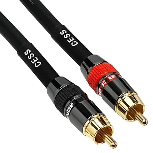 CNCESS Low Noise 12 Gauge Premium RCA Audio Cable 0.3m (1 Foot) | Shielded for EMI/RFI Protection thumbnail 5
