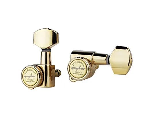 Guyker Gold Guitar Locking Tuners (3L + 3R) - 1:18 Ratio Machine Heads for Electric & Acoustic Guitars thumbnail 3