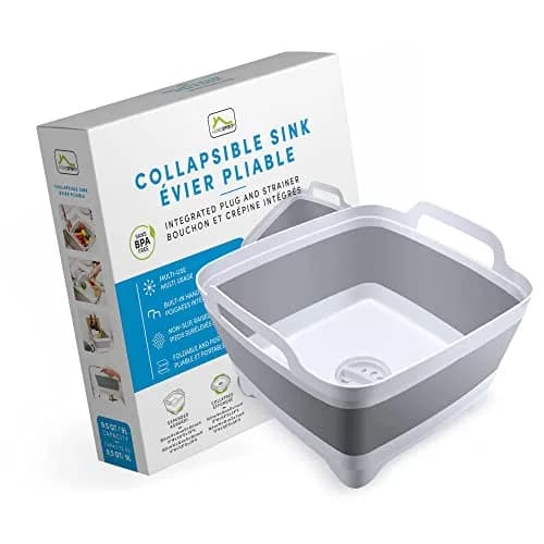 Home Spirit Collapsible Sink – 9L Portable Wash Basin Tub with Handle, Plug & Strainer – For Dishes, Fruits, Veggies, Laundry & Beverages | Multipurpose Kitchen Utility thumbnail 1