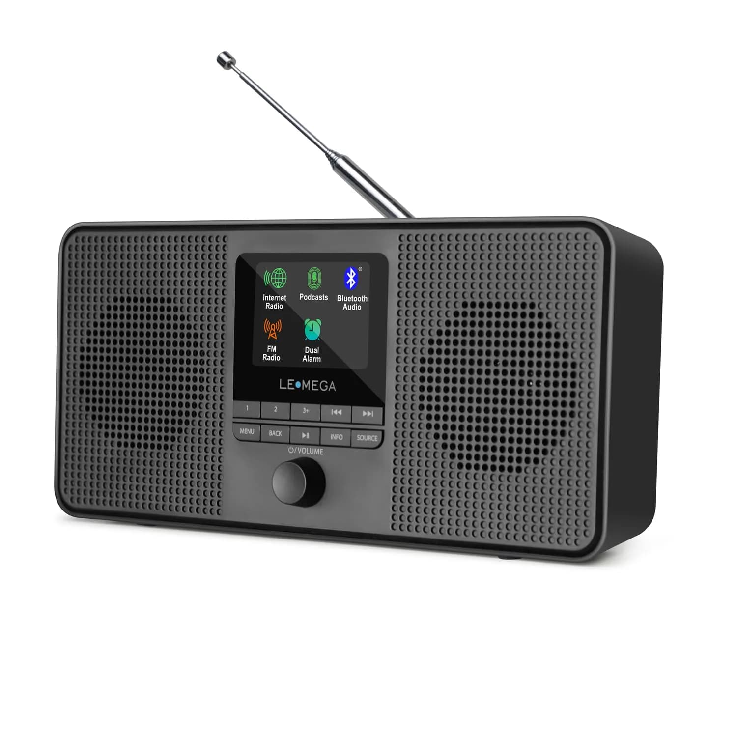 LEMEGA IR4S Internet Radio, Bluetooth, FM, Podcasts, Spotify, Portable Stone Grey | 30,000+ Stations — IR4S Black