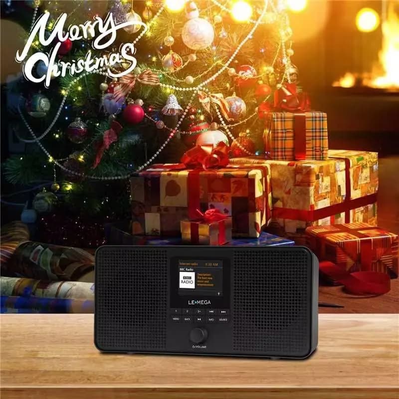LEMEGA IR4S Stereo WiFi Internet Radio,FM Digital Radio, Spotify Connect, Bluetooth Speaker, Dual Alarms Clock, 40 Presets, Headphone-Output, Batteries or Mains Powered – Black Finish thumbnail 8