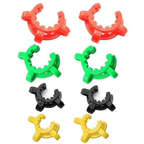 PZRT Plastic Joint Clips Set 8pcs (14mm, 19mm, 24mm, 29mm) | Lab Keck Clamp for Glass Ground Joints thumbnail 2