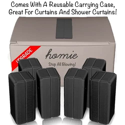 Homie Magnetic Curtain Weights 8 Pack Black | Waterproof Magnets for Bathroom Shower Liner Flags Sheer Outdoor Wind Stop thumbnail 4