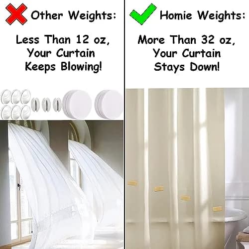 Homie Magnetic Curtain Weights 8 Pack with Carrying Case | Stops Curtains Blowing (Beige) thumbnail 2