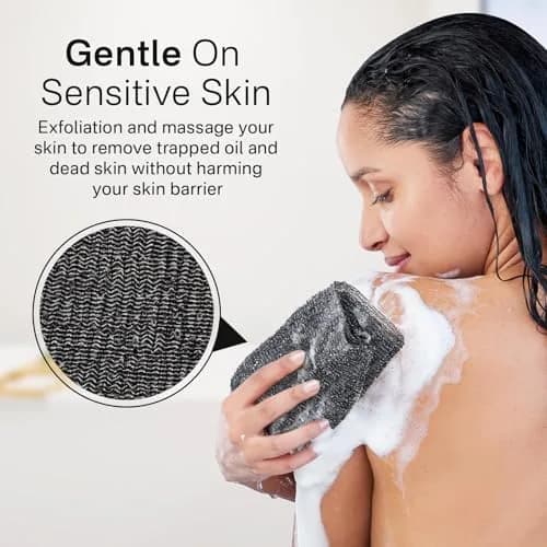 Yiclick Exfoliating Body Scrubber Black | Japanese Loofah for Men Women (40 inch, 2 Pack) thumbnail 8