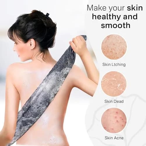 Yiclick Exfoliating Body Scrubber Black | Japanese Loofah for Men Women (40 inch, 2 Pack) thumbnail 9