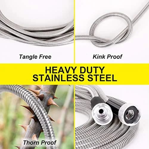 FOXEASE Stainless Steel Garden Hose 50 ft | Heavy Duty, Kink & Tangle Free, Dog Proof thumbnail 3