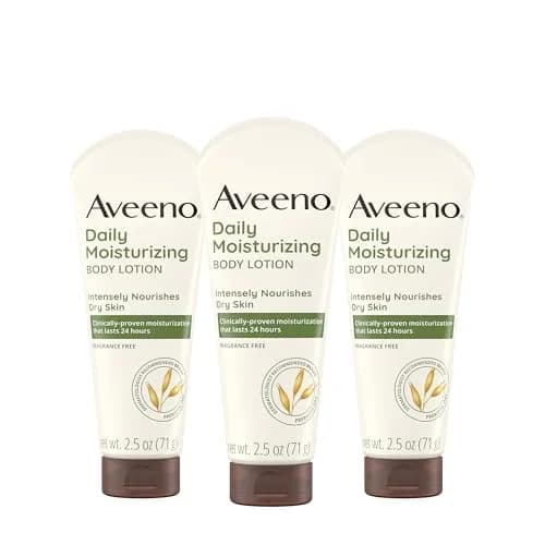 Aveeno Daily Moisturizing Body Lotion, Fragrance-Free, 2.5 fl. oz, 3 Pack | Supports 48-Hour Hydration & Skin Barrier thumbnail 1