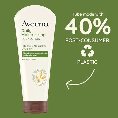 Aveeno Daily Moisturizing Body Lotion, Fragrance-Free, 2.5 fl. oz, 3 Pack | Supports 48-Hour Hydration & Skin Barrier thumbnail 2