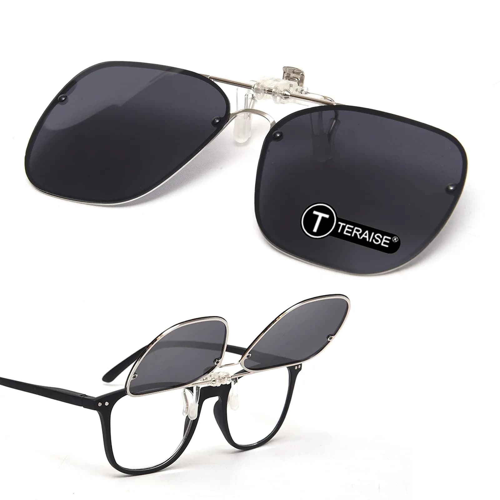 TERAISE Clip On Sunglasses for Prescription Glasses Men Women Polarized UV400 Anti-Glare 60mm (2.36") | HD Polarized Lenses for Driving & Outdoor Activities - main product image