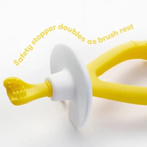 Frida Baby Training Toothbrush Yellow | Soft Silicone Bristles for 6M+ Babies thumbnail 5