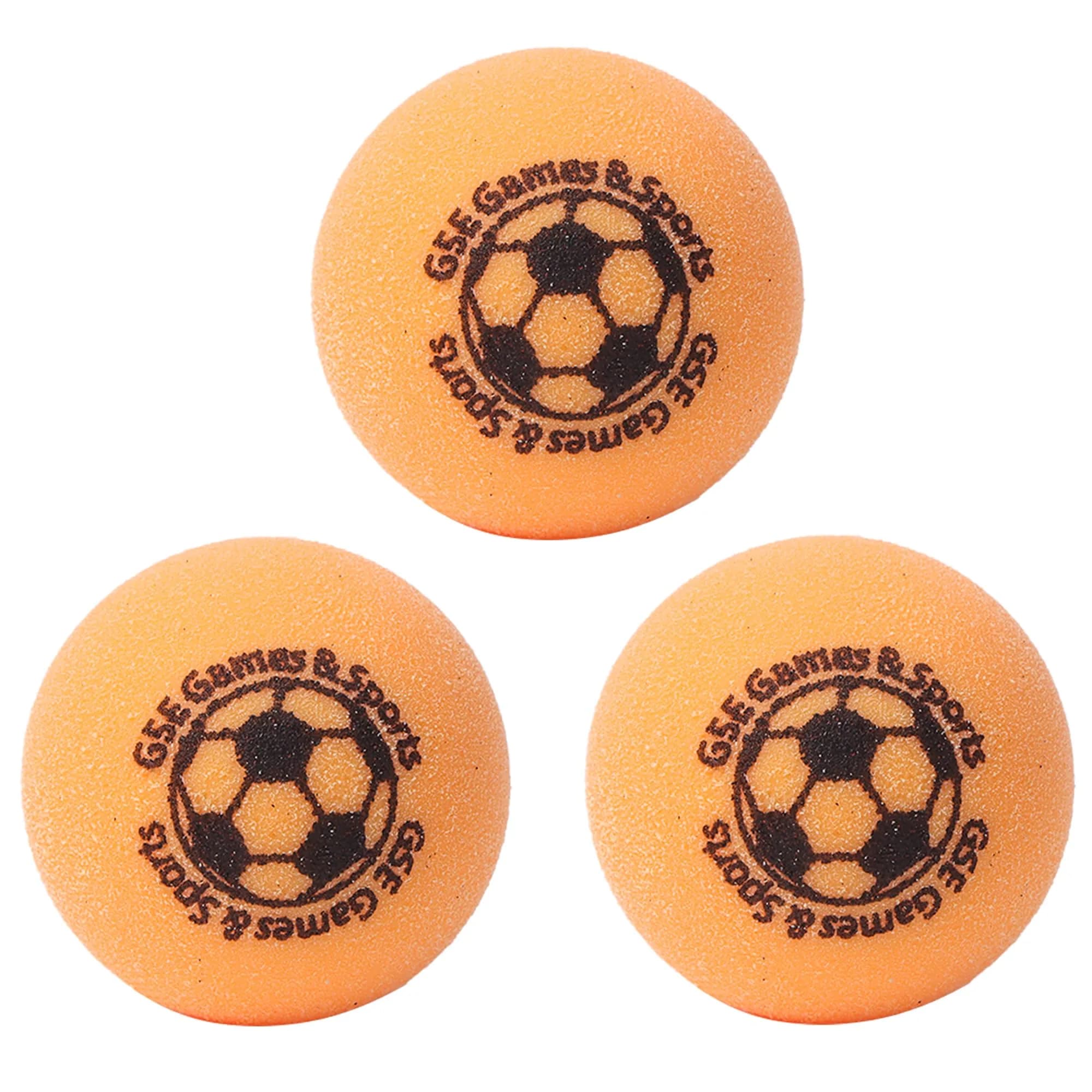 GSE Games & Sports Expert Replacement Foosball Balls, 35mm (1.38"), Red, 3-Pack | Durable, Control-Enhancing Mini Soccer Balls — Orange