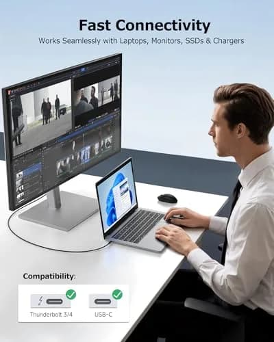 Cable Matters 40Gbps USB4 Cable, Thunderbolt 4/5 Compatible, 0.8m (2.6ft) | High-Speed Data & 240W Charging thumbnail 7