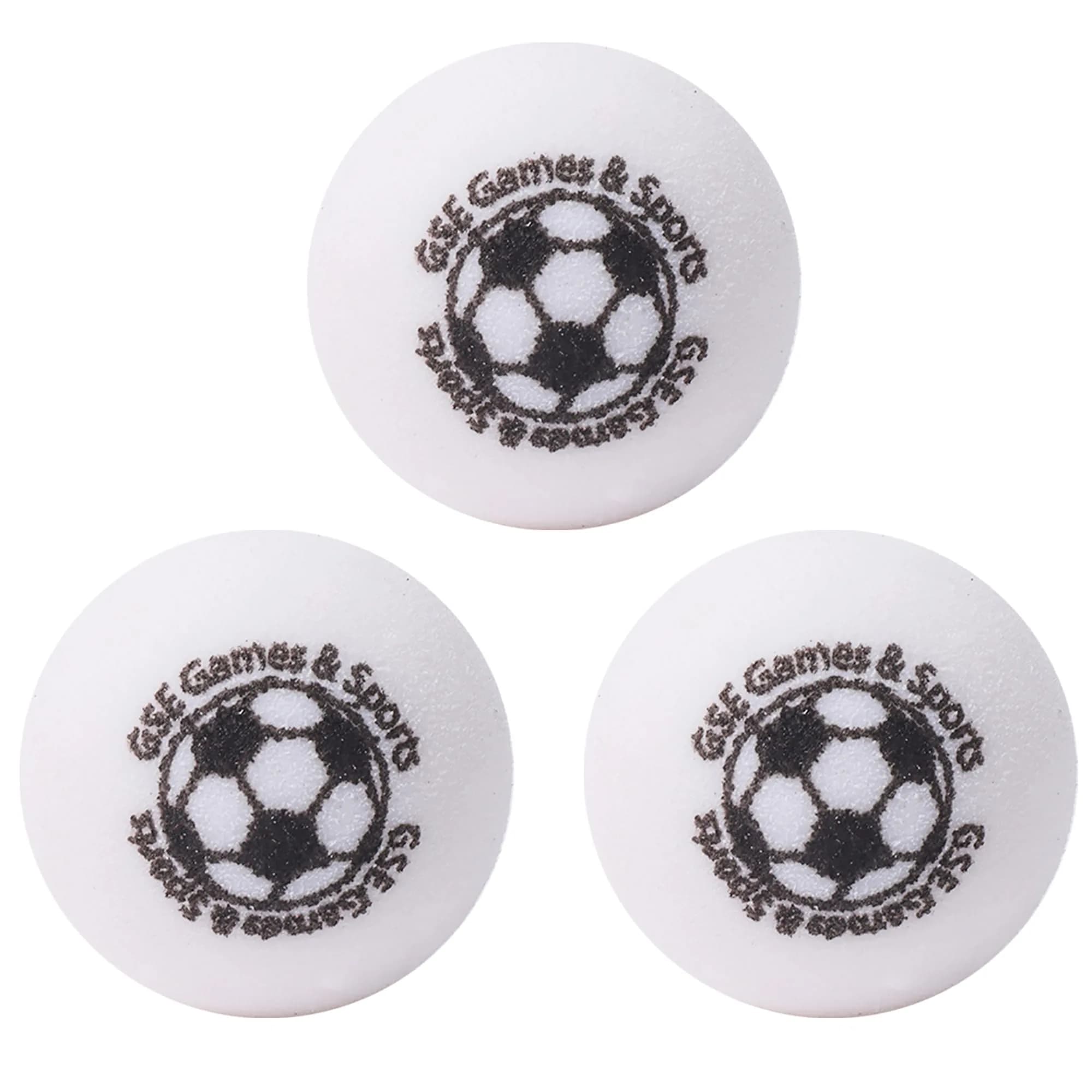 GSE Games & Sports Expert Replacement Foosball Balls, 35mm (1.38"), Red, 3-Pack | Durable, Control-Enhancing Mini Soccer Balls — White