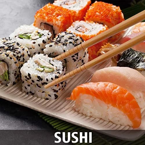 GLAMFIELDS Natural Bamboo Chopsticks 22.5 cm (8.8 Inch) Set of 5 | Japanese Style for Asian Cuisine thumbnail 6