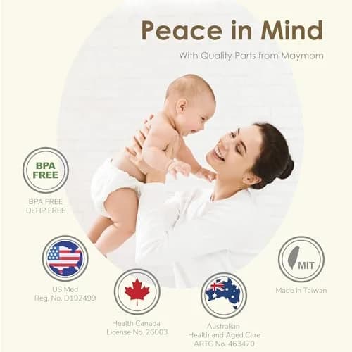 Maymom Replacement Duckbill Valves & Silicone Membranes for Spectra Pumps (8 Valves, 4 Membranes) | BPA-Free, FDA Registered thumbnail 2