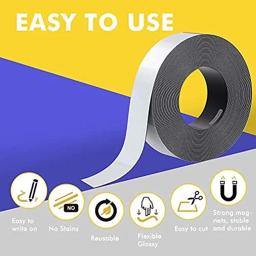 LLPT Dry Erase Magnetic Label Strips 1" x 26 Ft (30.48 cm x 7.93 m) Green | Reusable & Mess-Free Organization thumbnail 2