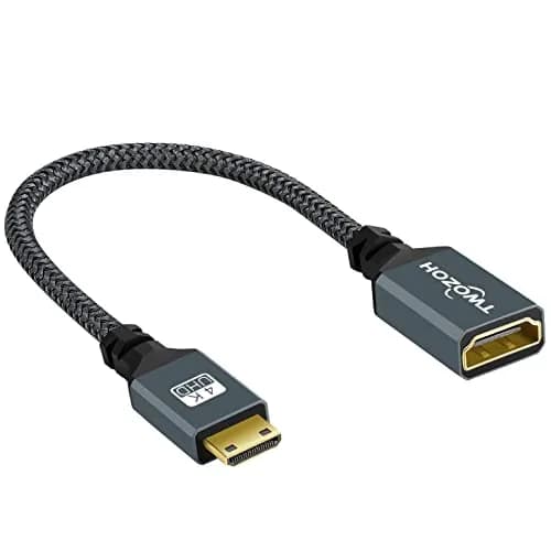 Twozoh Mini HDMI to HDMI Adapter 20cm (0.6FT) | Supports 4K@60Hz, 1080P, 3D thumbnail 1